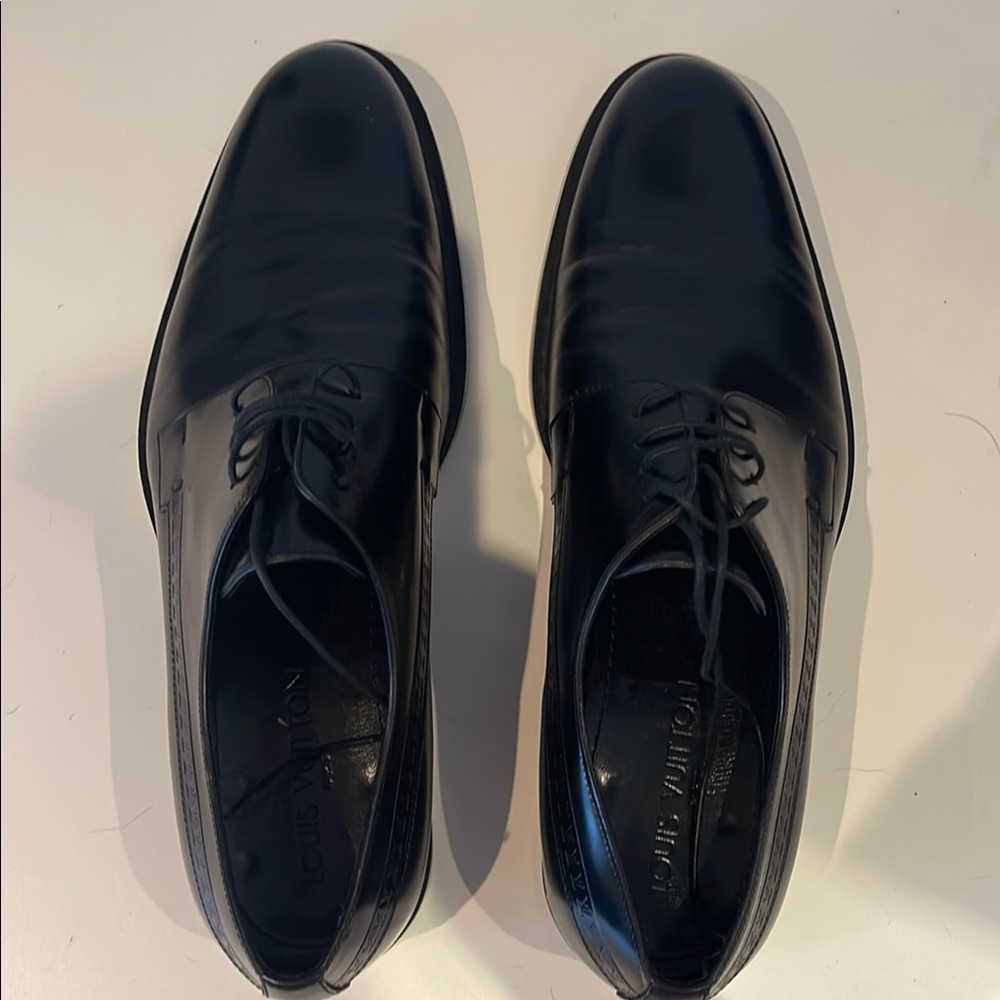 Louis Vuitton Men's Black Dressy Louis Vuitton Leather Shoes